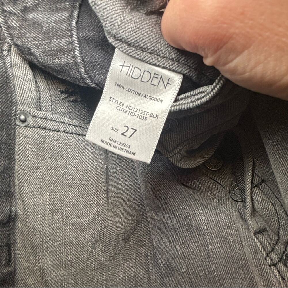 Hidden Two-Tone Distressed Wide Leg Gray & Black Jeans Women’s Size 27 Grunge - Picture 9 of 10